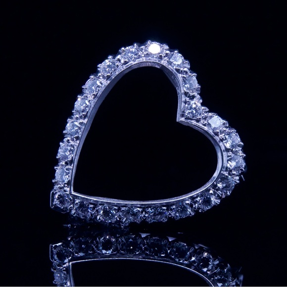 14k Vintage Diamond Heart Pin/Pendant - Picture 7 of 7